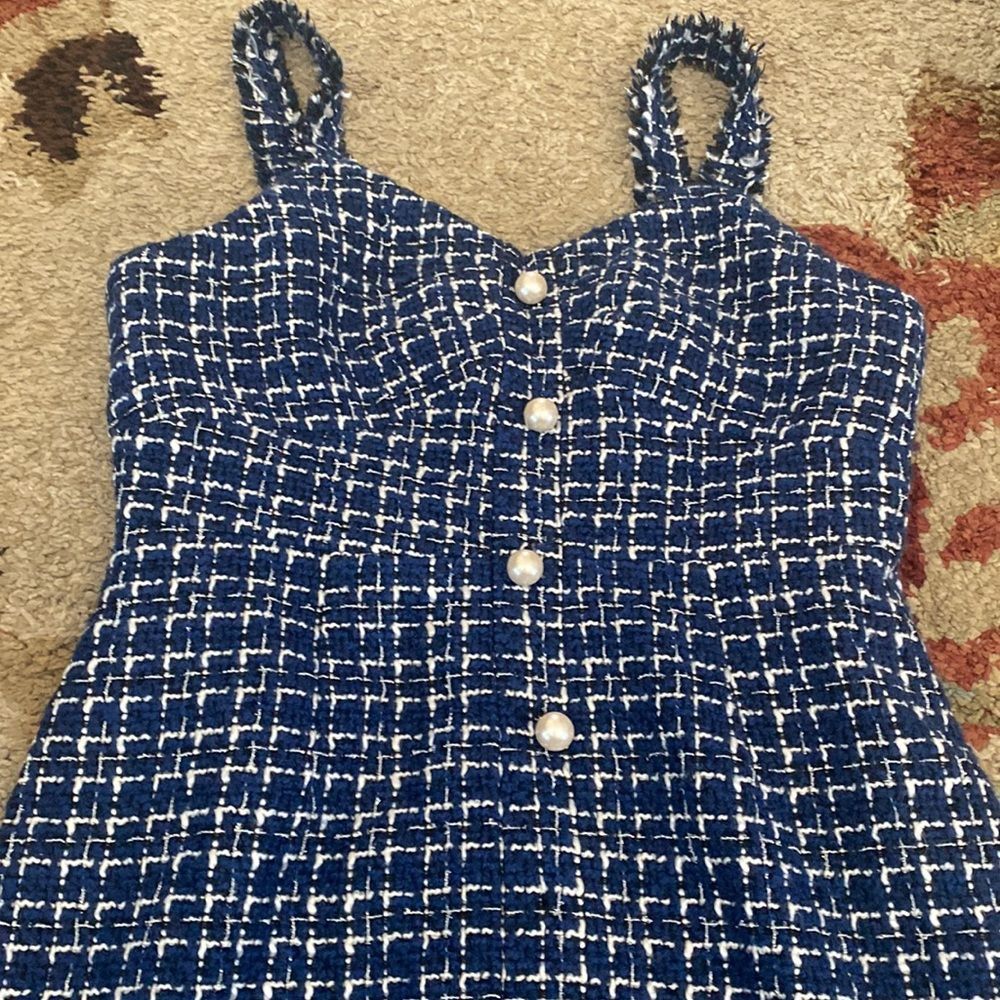 Blue Tweed Dress - Picture 2 of 11